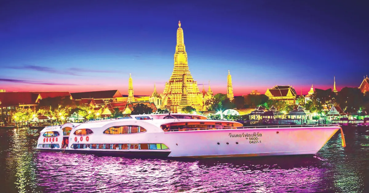 ล่องเรือสำราญแม่น้ำเจ้าพระยาวันเดอร์ฟูลเพิร์ล หรูหรา สวยงามมาก